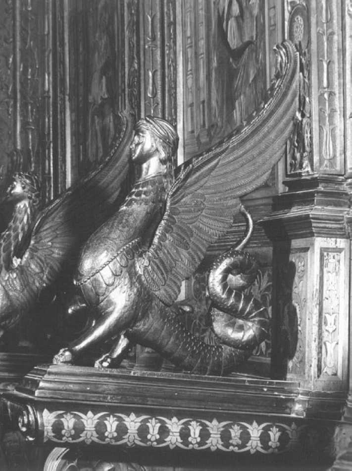testa di mostro (decorazione plastica) di Giovanni da Verona (e aiuti) (sec. XV)