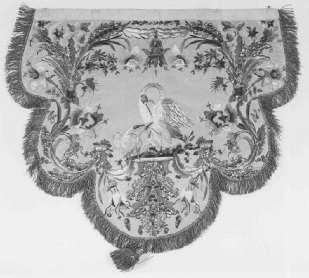 pellicano (decorazione a ricamo, serie) - ambito veneto (sec. XIX)