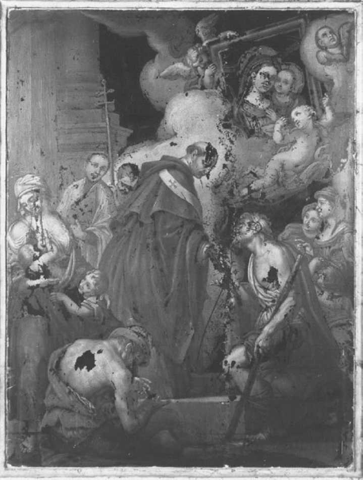 San Tommaso da Villanova distibuisce l'elemosina ai poveri (dipinto) - ambito veronese (sec. XVIII)