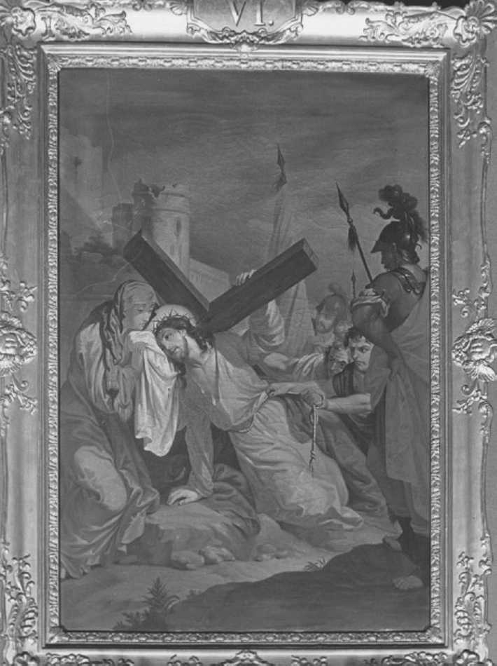 stazione VI: Gesù asciugato dalla Veronica (dipinto) - ambito veneto (sec. XIX)