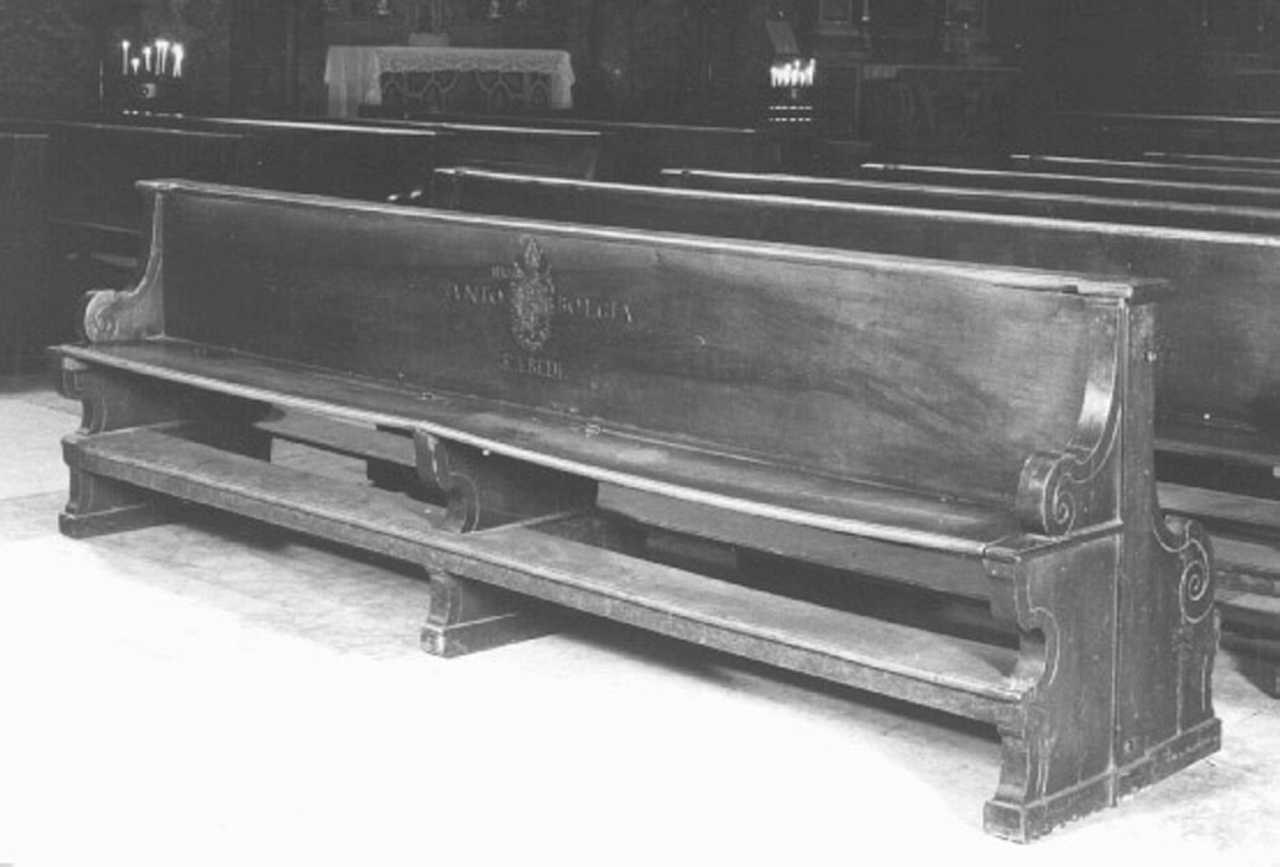 banco da chiesa - ambito veneto (fine/inizio secc. XVII/ XVIII)