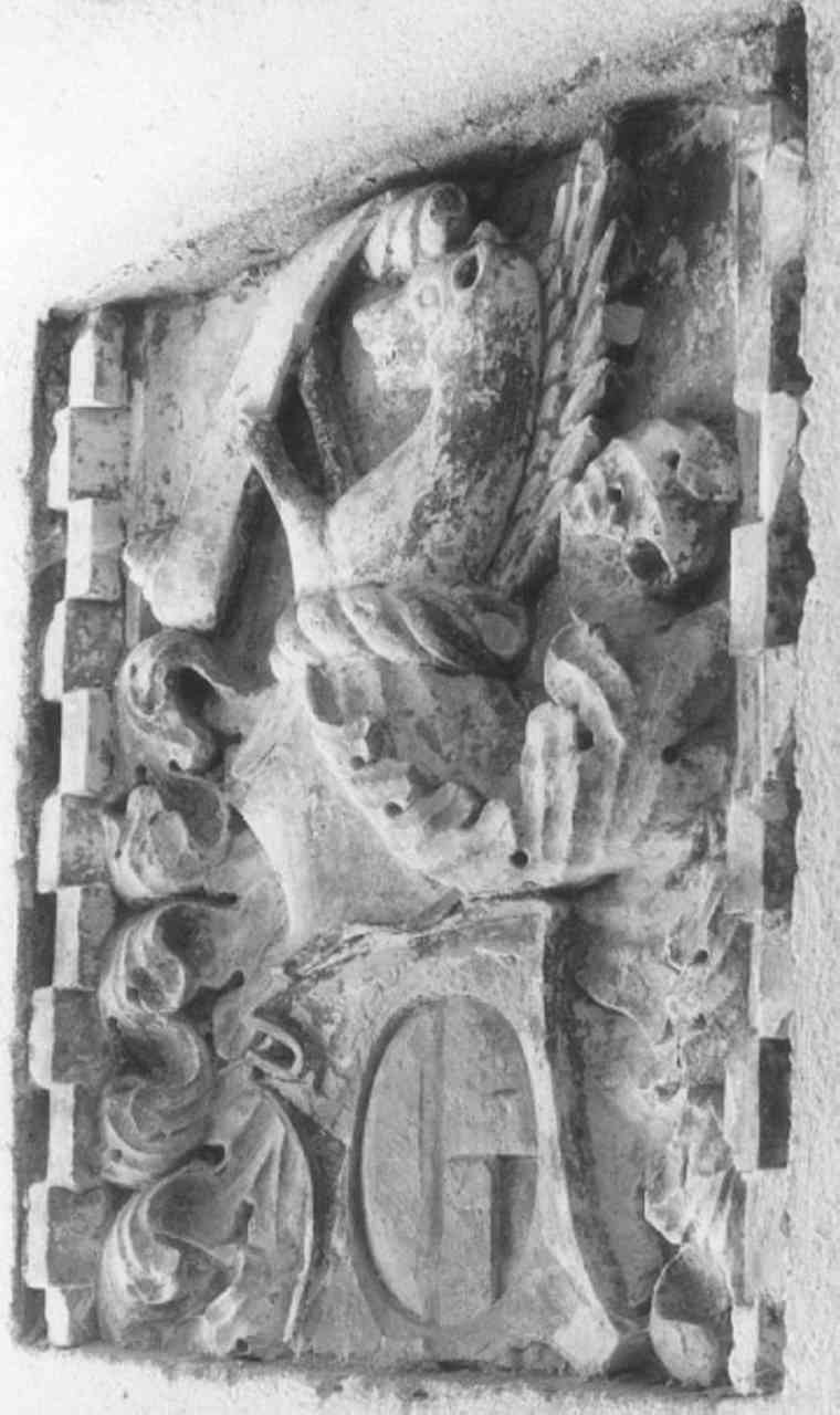 stemma della famiglia Manfredi, stemma (capitello, frammento) - ambito veneto (sec. XV)