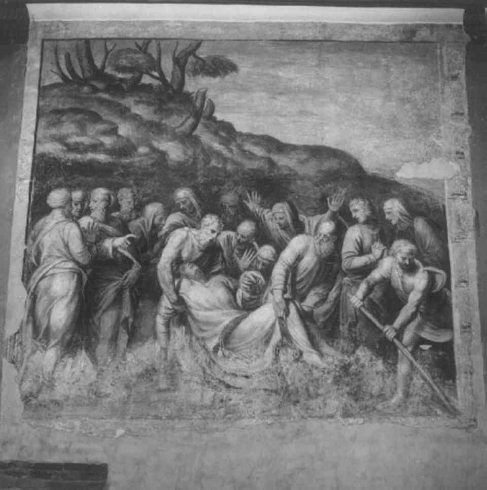 sepoltura di Santo Stefano (dipinto) di D'Angolo Battista detto Battista Del Moro (sec. XVI)