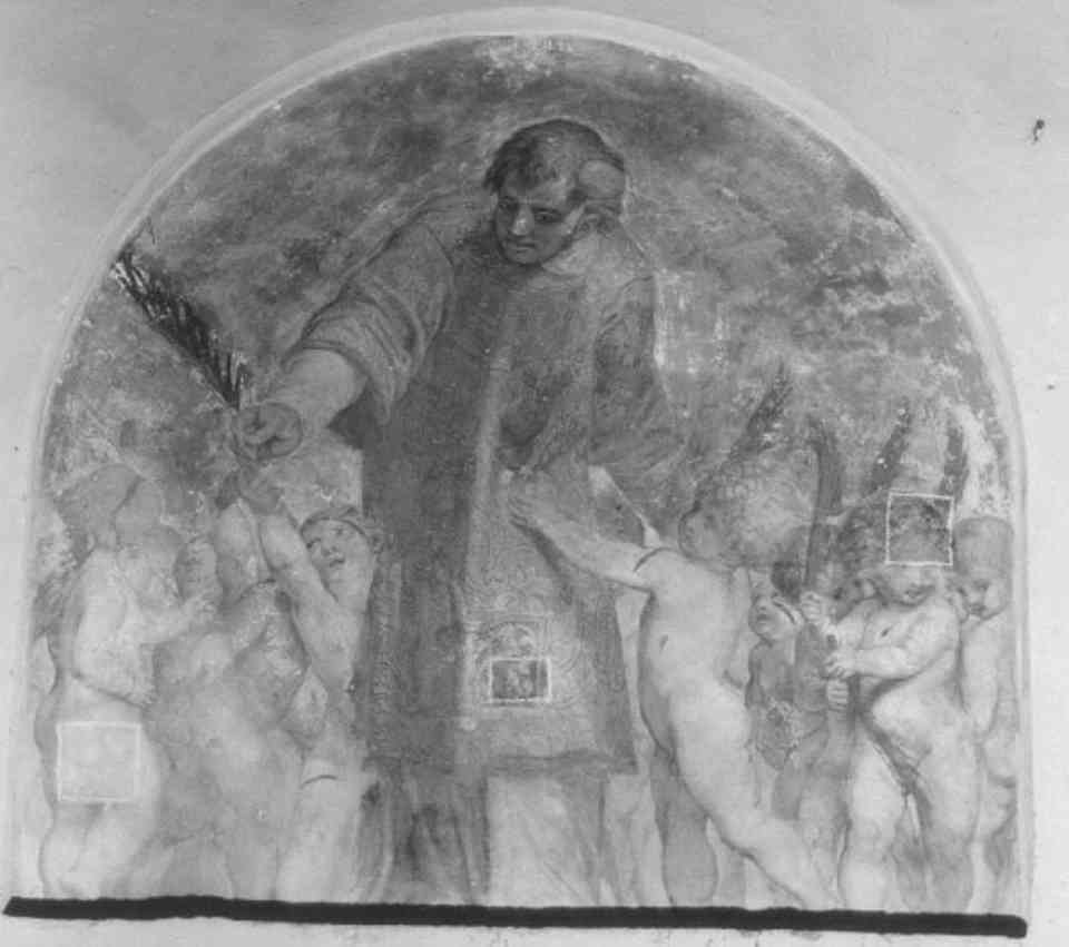 S. Stefano consegna la palma agli innocenti (dipinto) di D'Angolo Battista detto Battista Del Moro (sec. XVI)
