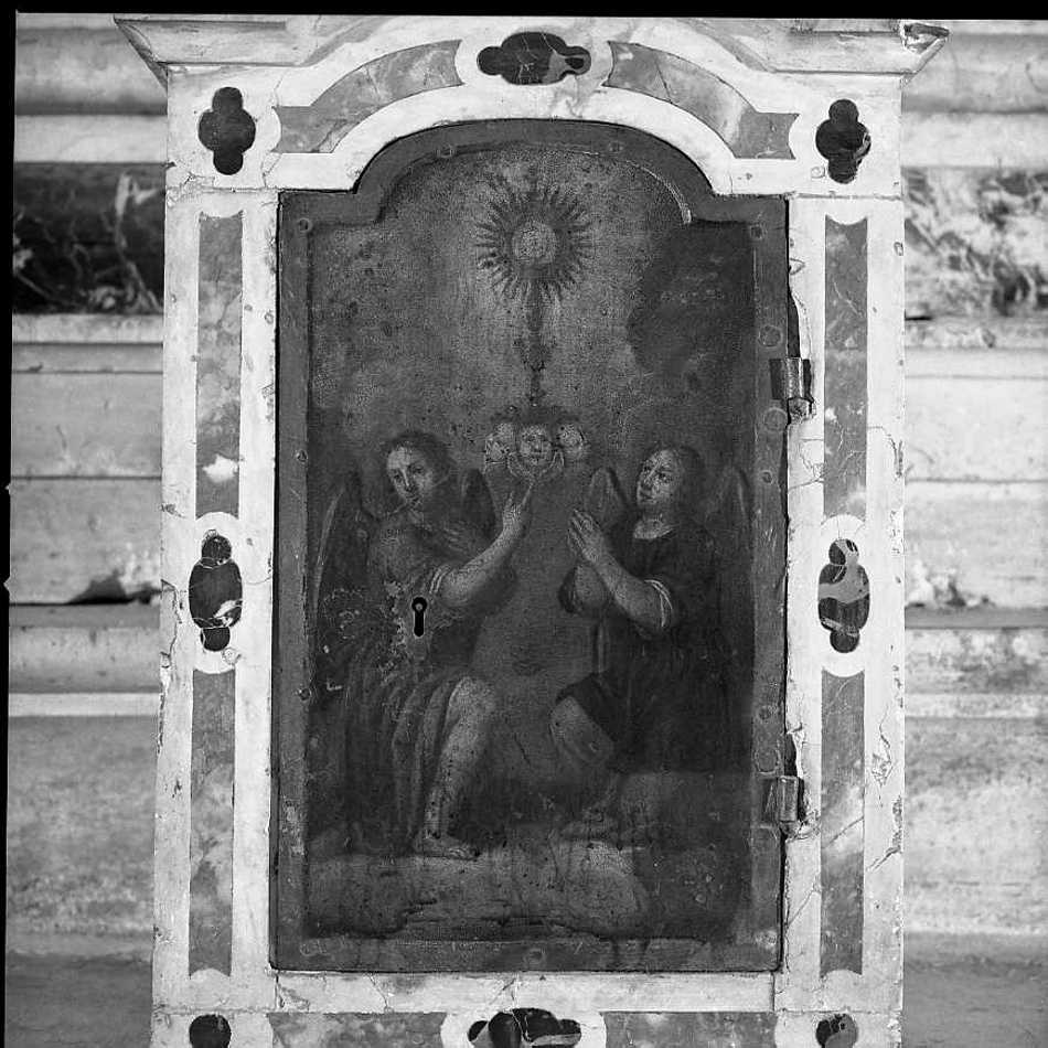 Angeli in adorazione dell'eucarestia (dipinto) - ambito veneto (secc. XVI/ XVIII)