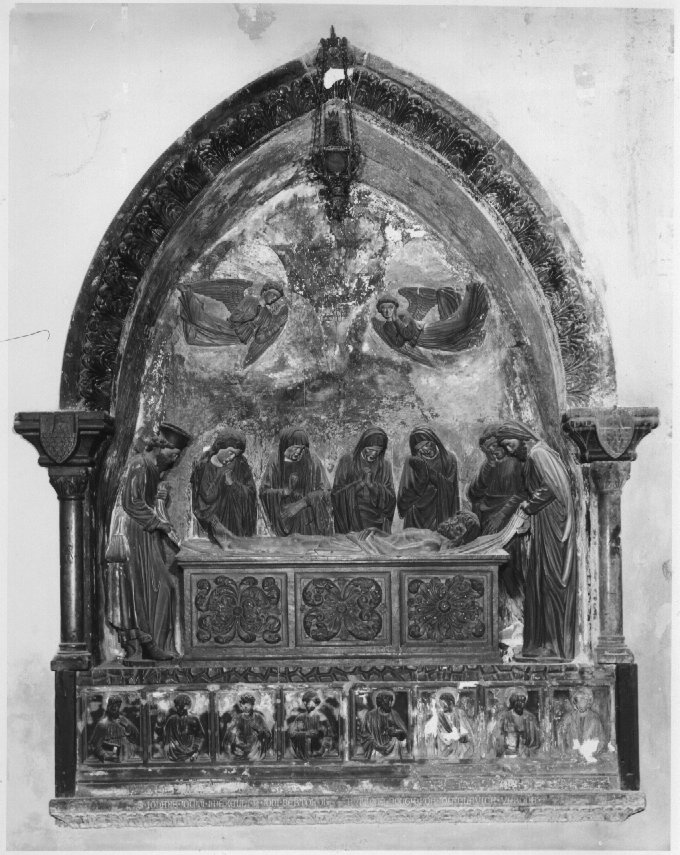 deposizione di Cristo nel sepolcro (gruppo scultoreo) di Giolfino Bartolomeo (attribuito) (sec. XV)