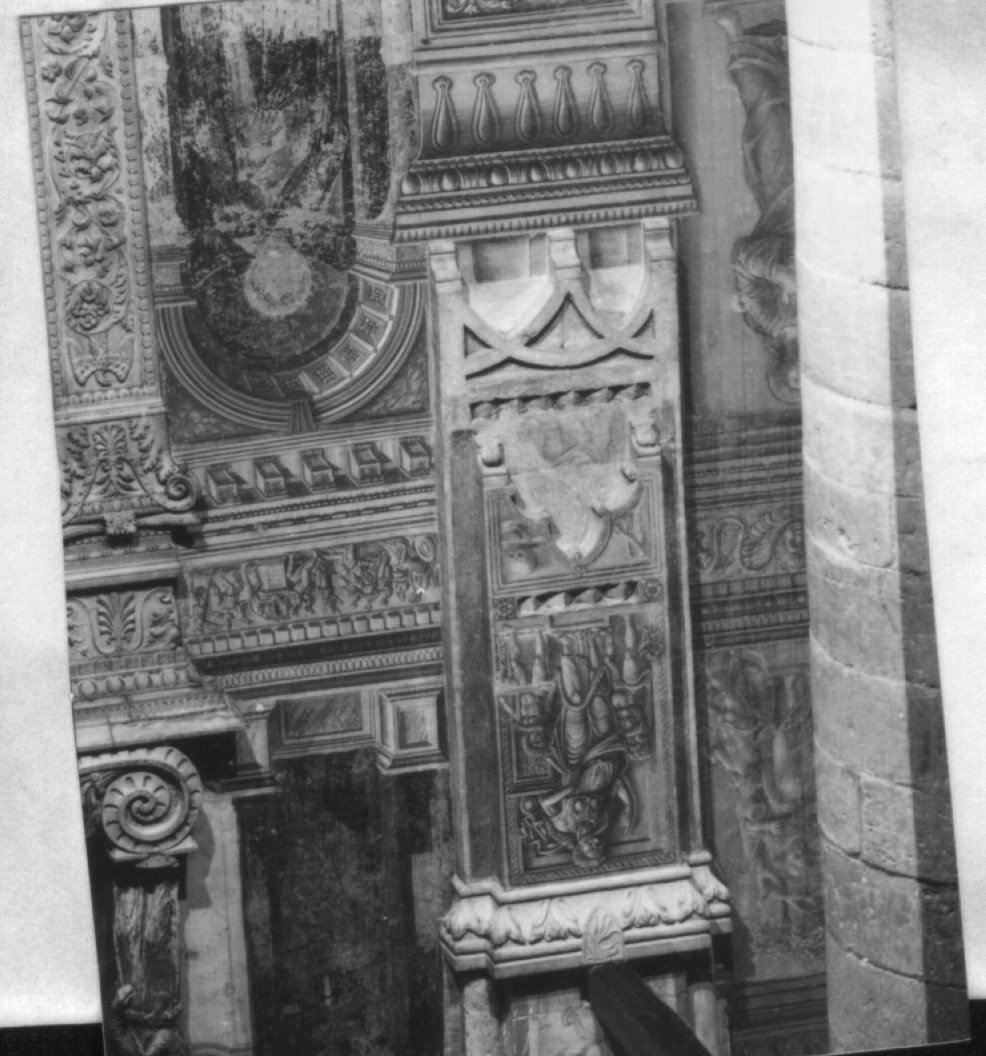 Figura allegorica femminile con due putti (dipinto) - ambito lombardo (secc. XV/ XVI)