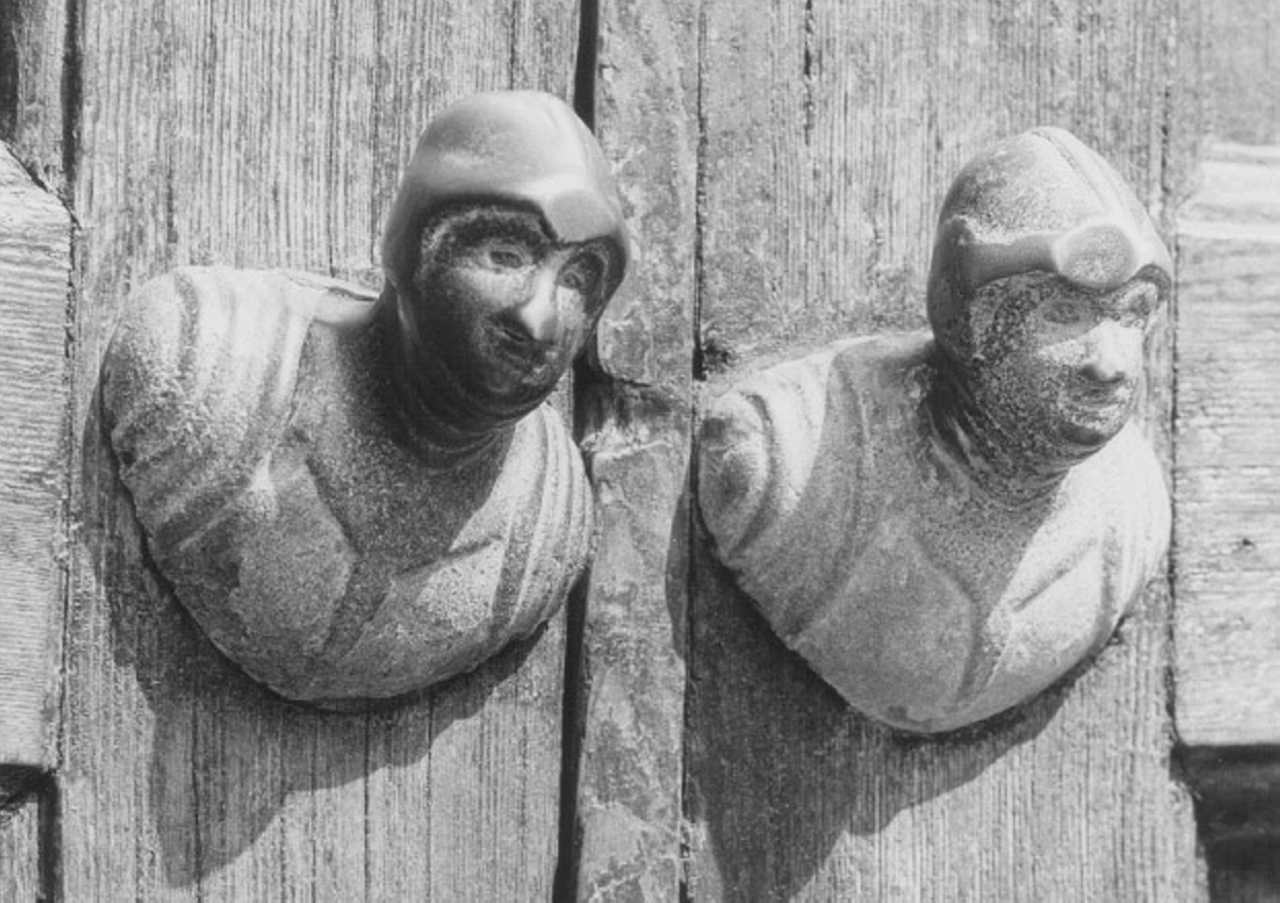 busto maschile (pomolo) - ambito veneto (secc. XV/ XVI)