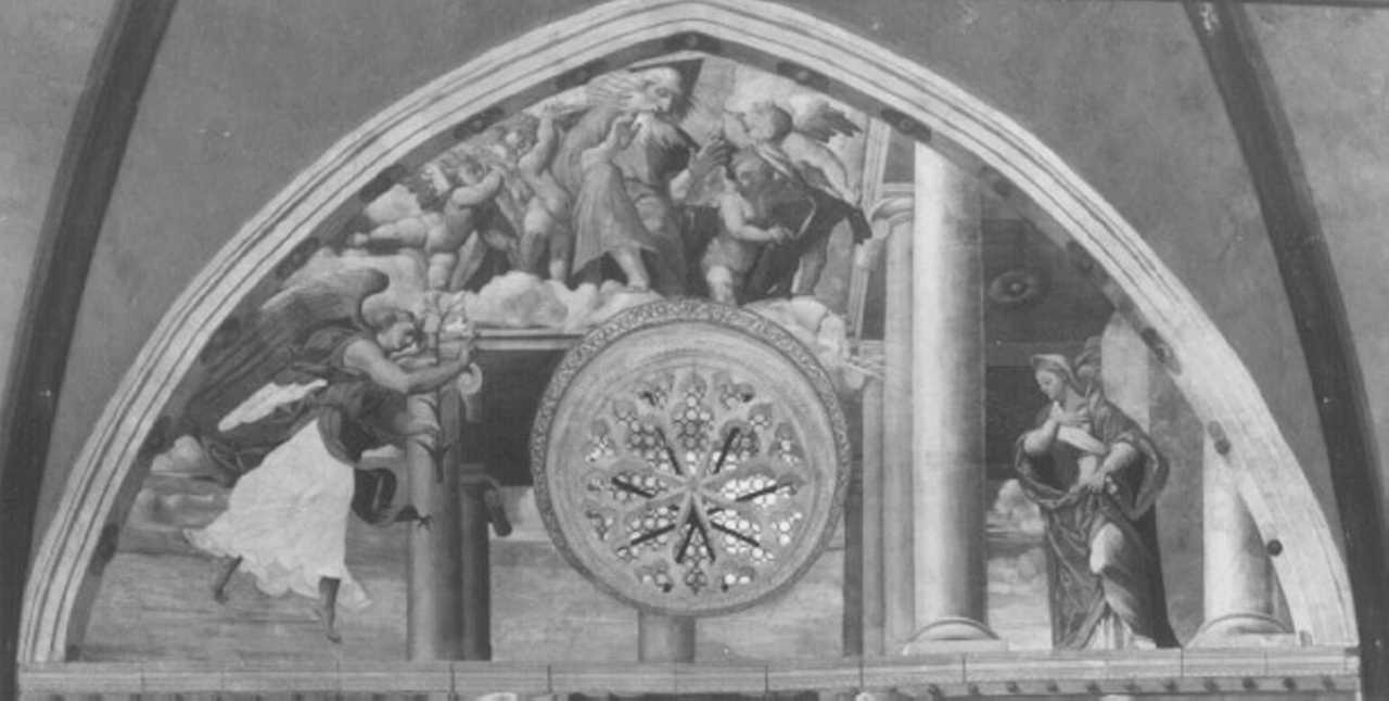 Annunciazione (dipinto) di Torbido Francesco detto Moro, D'Angolo Battista detto Battista Del Moro (attribuito), Pippi Giulio detto Giulio Romano (sec. XVI)