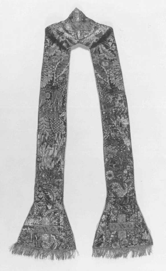 stola - manifattura francese, manifattura italiana (primo quarto sec. XVIII)