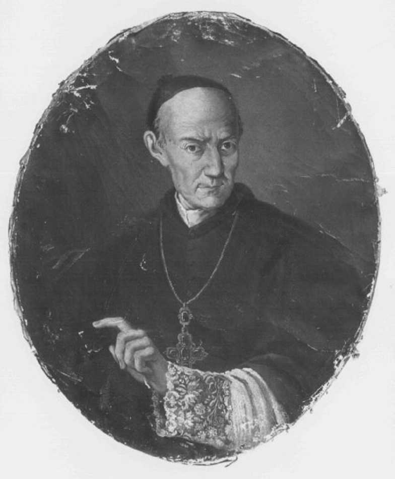 ritratto di ecclesiastico (dipinto) di Dalla Rosa Saverio (attribuito) (sec. XIX)