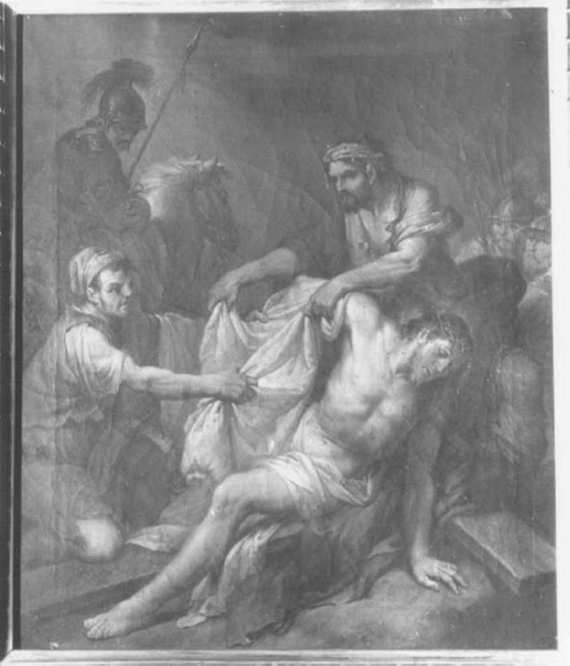 stazione X: Gesù spogliato e abbeverato di fiele (dipinto, elemento d'insieme) di Ugolini Agostino (fine/inizio secc. XVIII/ XIX)