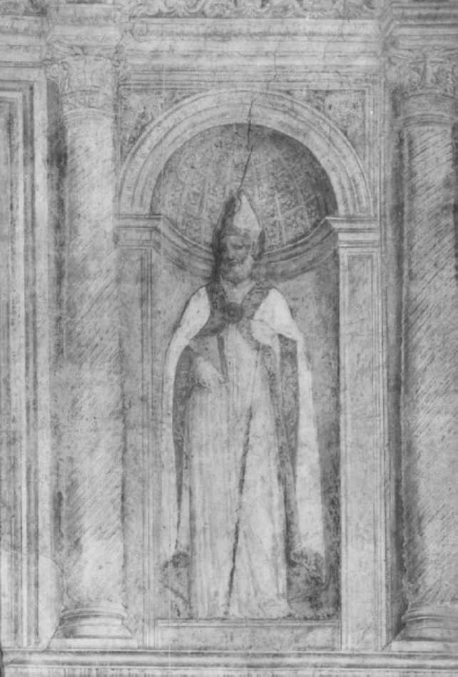 Sant'Agostino (dipinto, elemento d'insieme) di Morone Domenico (maniera) (fine/inizio secc. XV/ XVI)