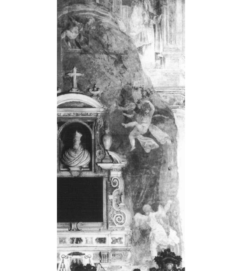 angeli reggicortina (dipinto) - ambito veneto (sec. XVII)