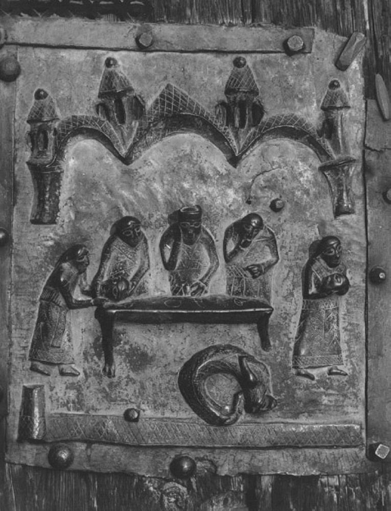 banchetto di Erode (formella, elemento d'insieme) di Primo Maestro Del Portale Di San Zeno (e aiuti) (sec. XII)