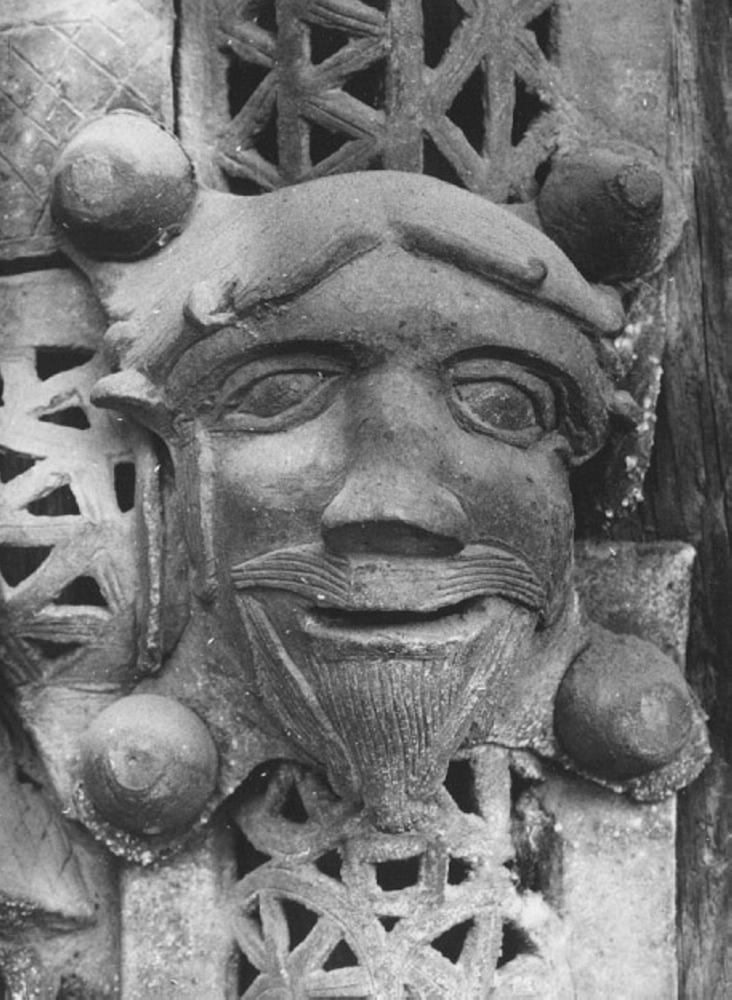 testa d'uomo (rilievo, elemento d'insieme) di Primo Maestro Del Portale Di San Zeno (e aiuti) (sec. XII)