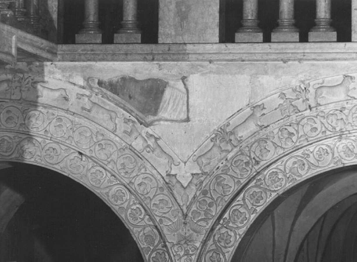 angelo annunciante (dipinto, frammento) - ambito veronese (prima metà sec. XIV)