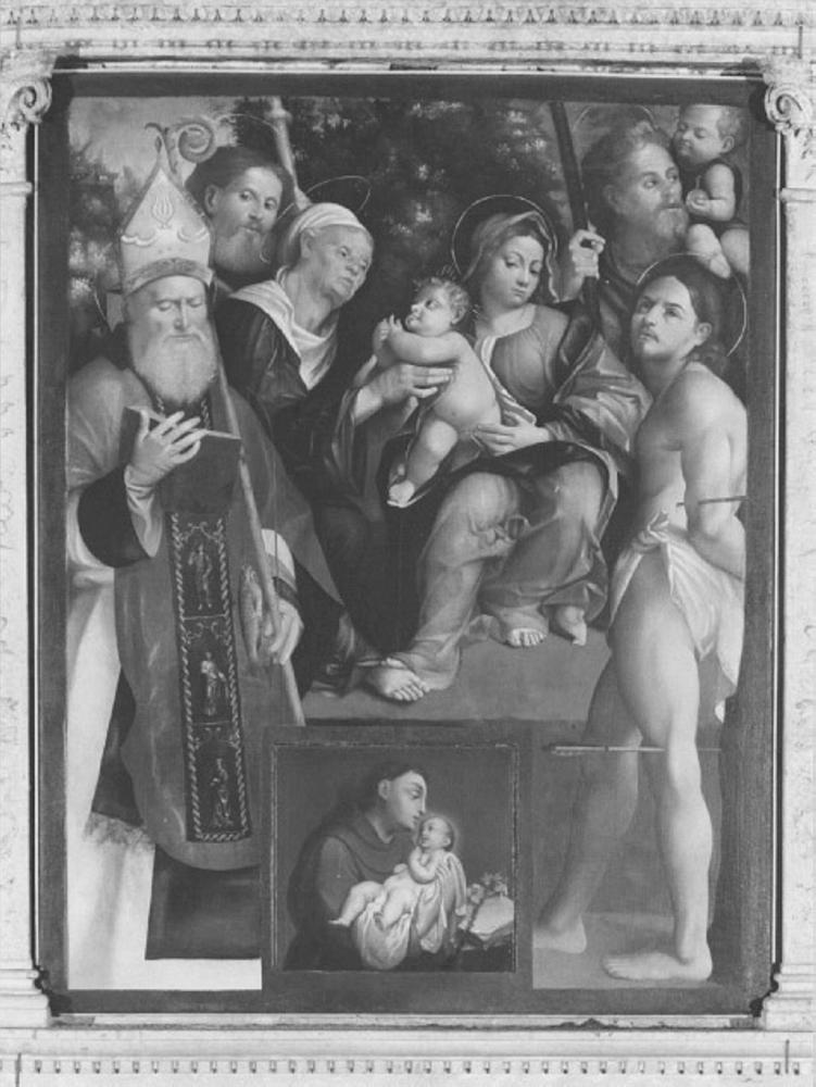 Madonna con Bambino e Santi (dipinto) di Torbido Francesco detto Moro (prima metà sec. XVI)