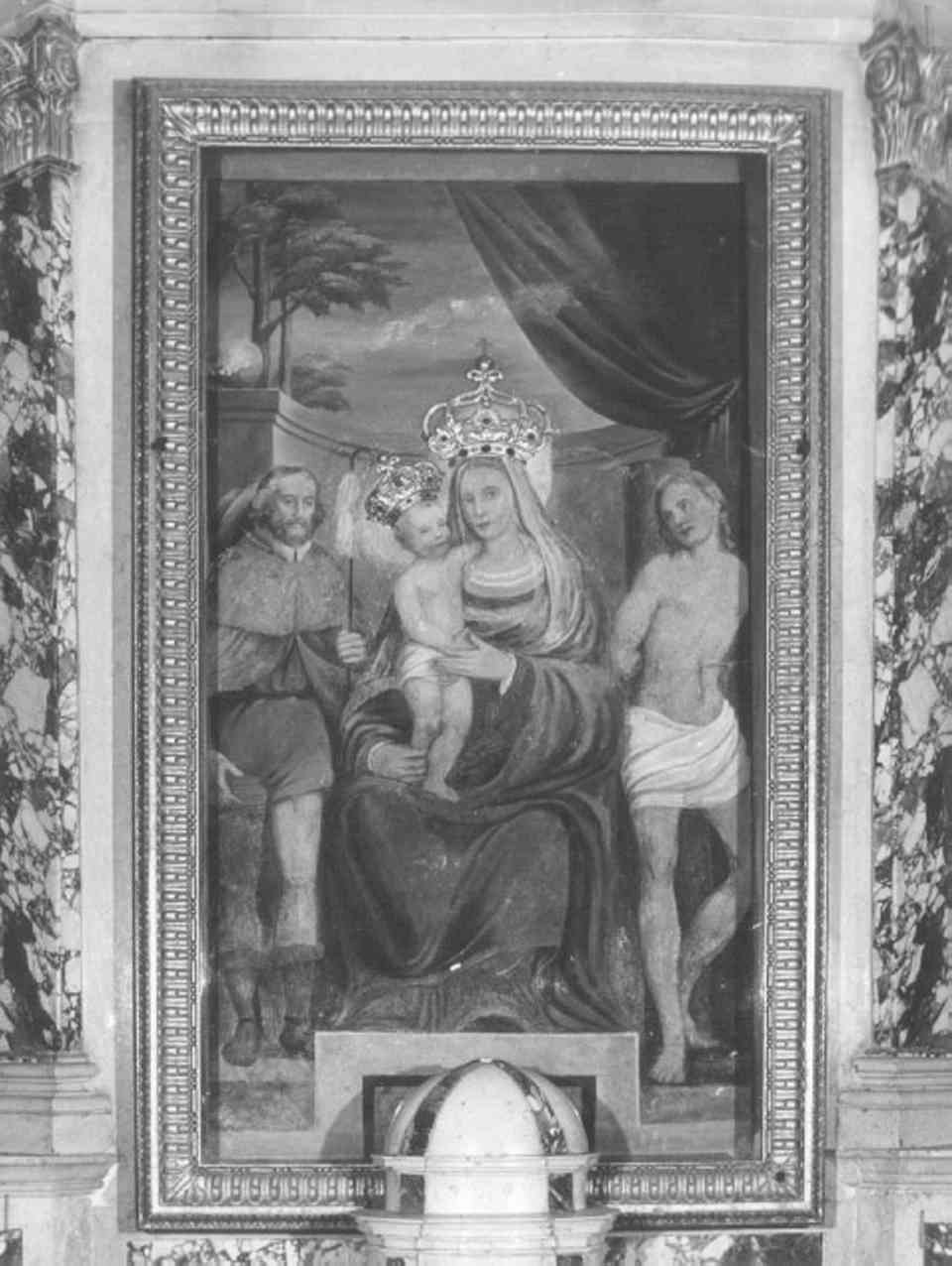 Madonna con Bambino e Santi (dipinto) di Aliprandi Michelangelo (cerchia) (secc. XVI/ XVII)