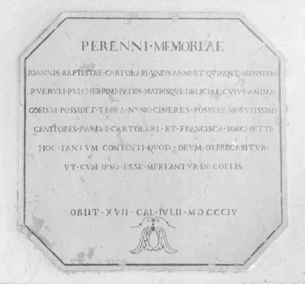 lapide tombale - ambito veronese (sec. XIX)