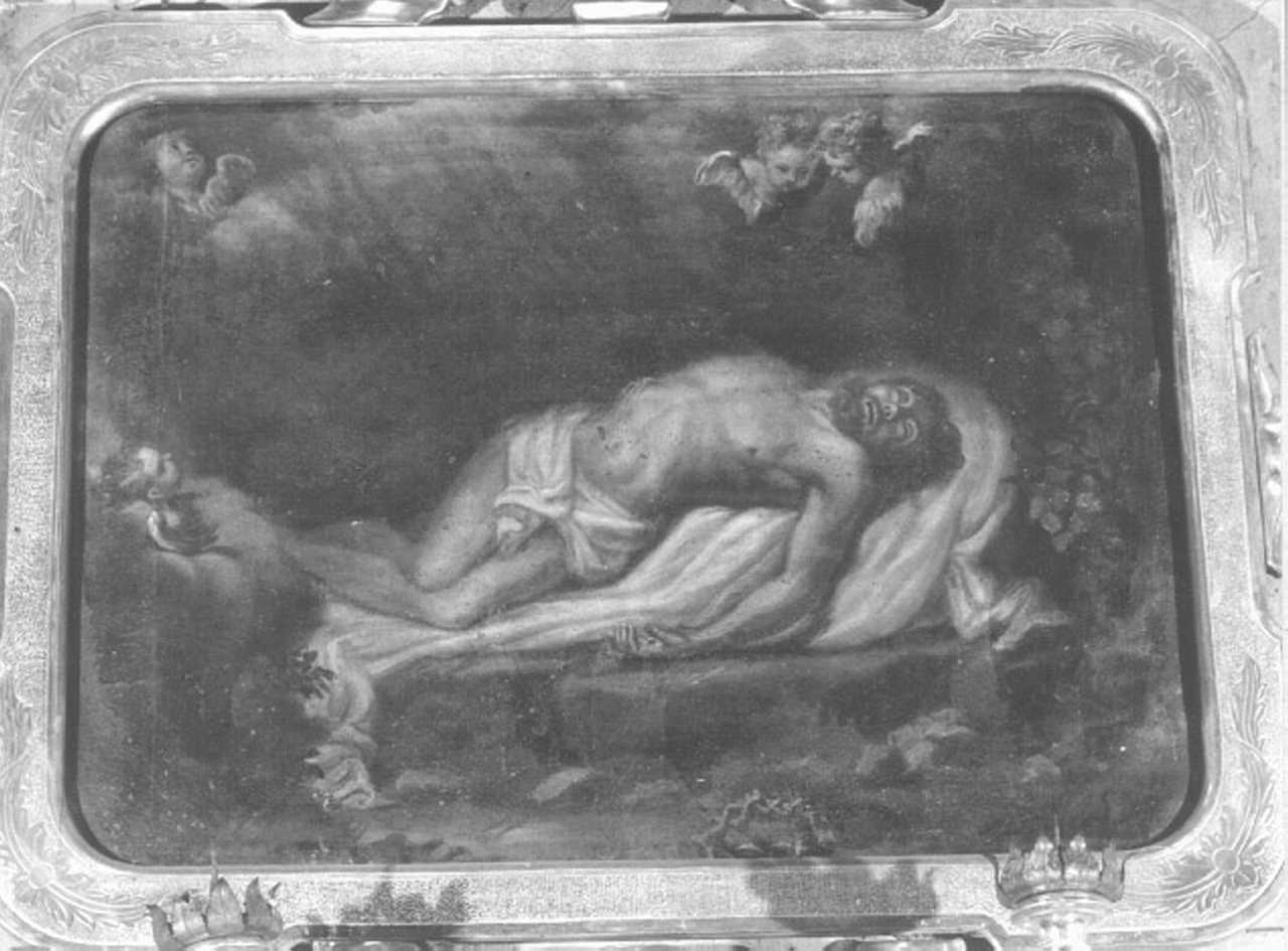 stazione XIV: Gesù deposto nel sepolcro (dipinto) - ambito veneto (seconda metà sec. XVIII)