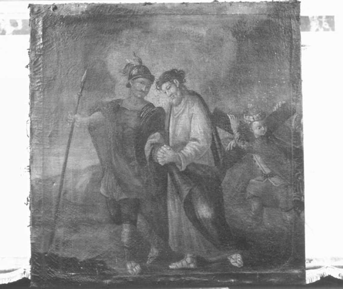 stazione V: Gesù aiutato da Simone il Cireneo a portare la croce (dipinto) - ambito veneto (seconda metà sec. XVIII)