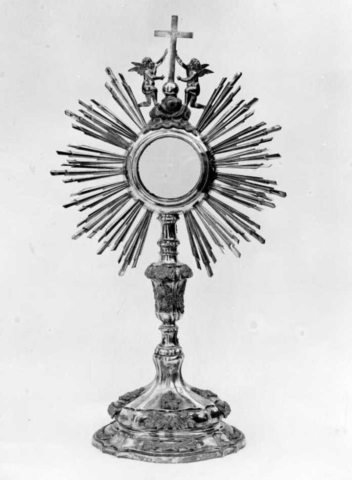 ostensorio - a raggiera - ambito padovano (sec. XIX)