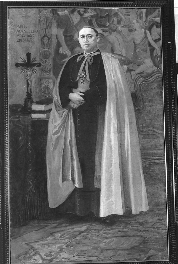 ritratto di ecclesiastico (dipinto) di Ortelli Alfredo (sec. XX)