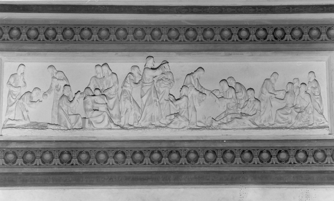 moltiplicazione dei pani e dei pesci (rilievo, elemento d'insieme) di Zajec (Saitz) Valentino (sec. XIX)