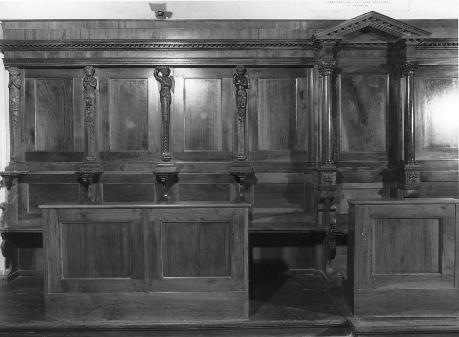 stalli del coro, elemento d'insieme - ambito veneto (ultimo quarto sec. XIX)