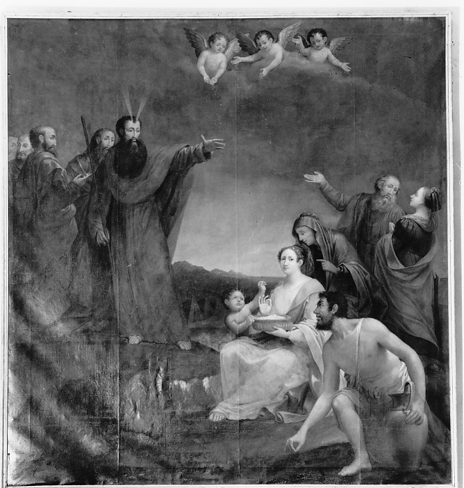 caduta della manna (dipinto) - ambito veneto (seconda metà sec. XVIII)