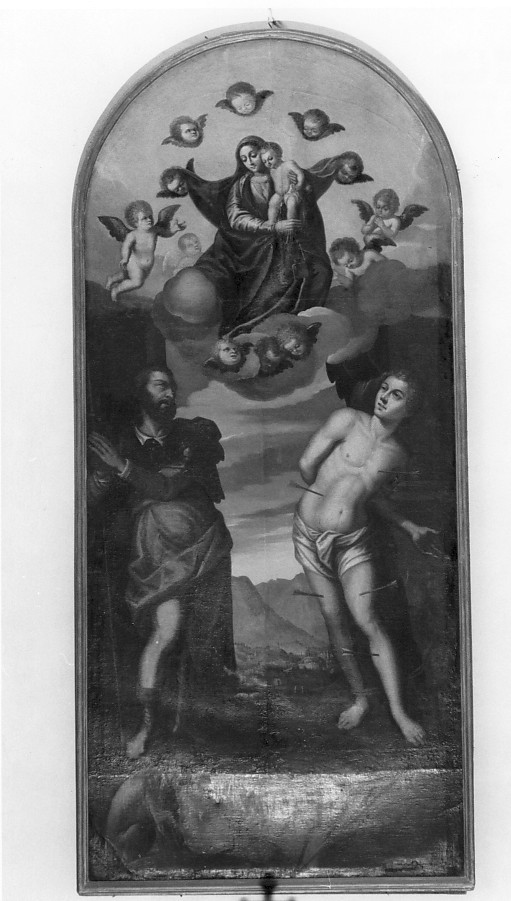 Madonna con Bambino e Santi (dipinto) di Maganza Alessandro (sec. XVII)