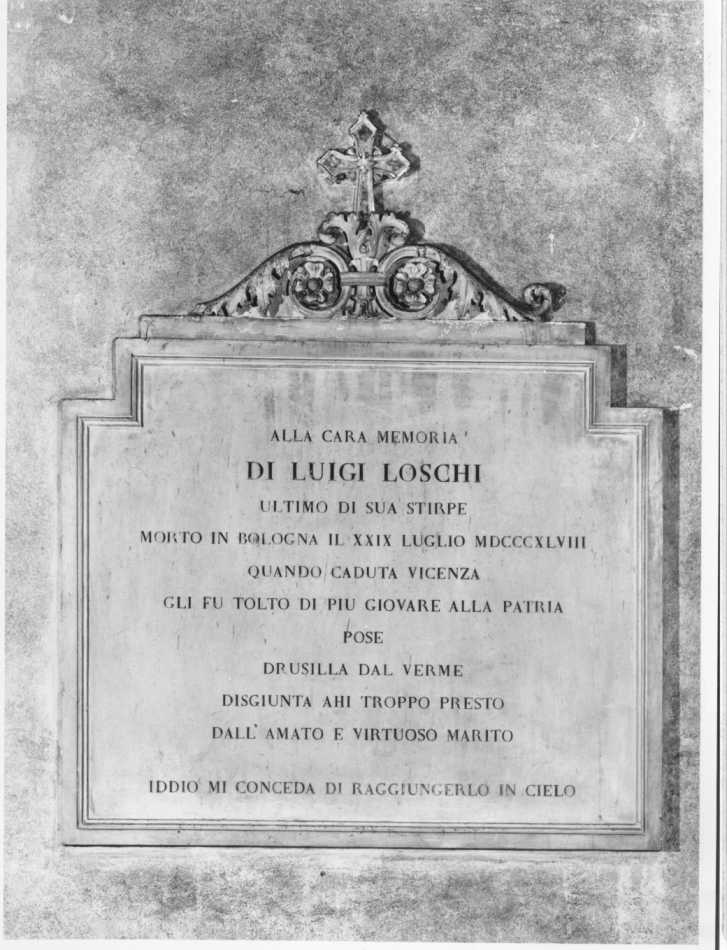 lapide commemorativa - ambito vicentino (sec. XIX)