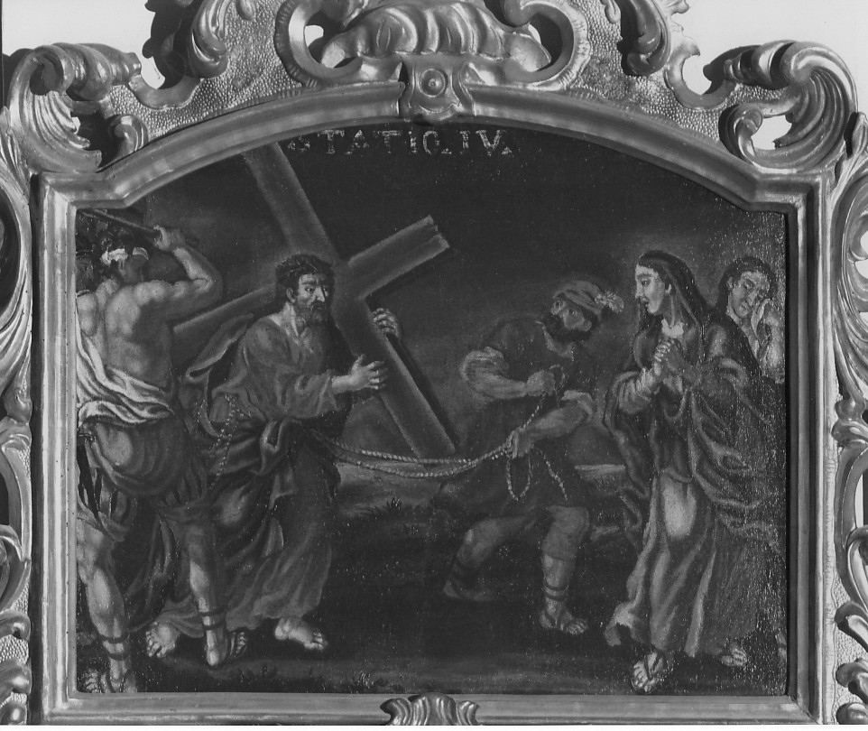 stazione IV: Gesù incontra la Madonna (dipinto) - ambito veneto (seconda metà sec. XVIII)