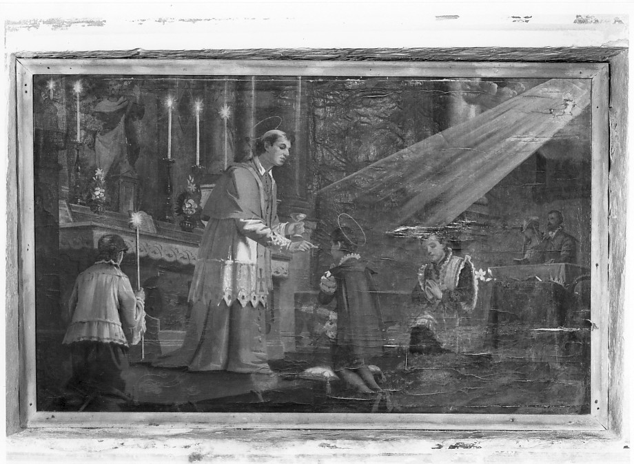 Somministrazione dell'Eucarestia, San Luigi Gonzaga (dipinto, opera isolata) - ambito veneto (seconda metà sec. XIX)