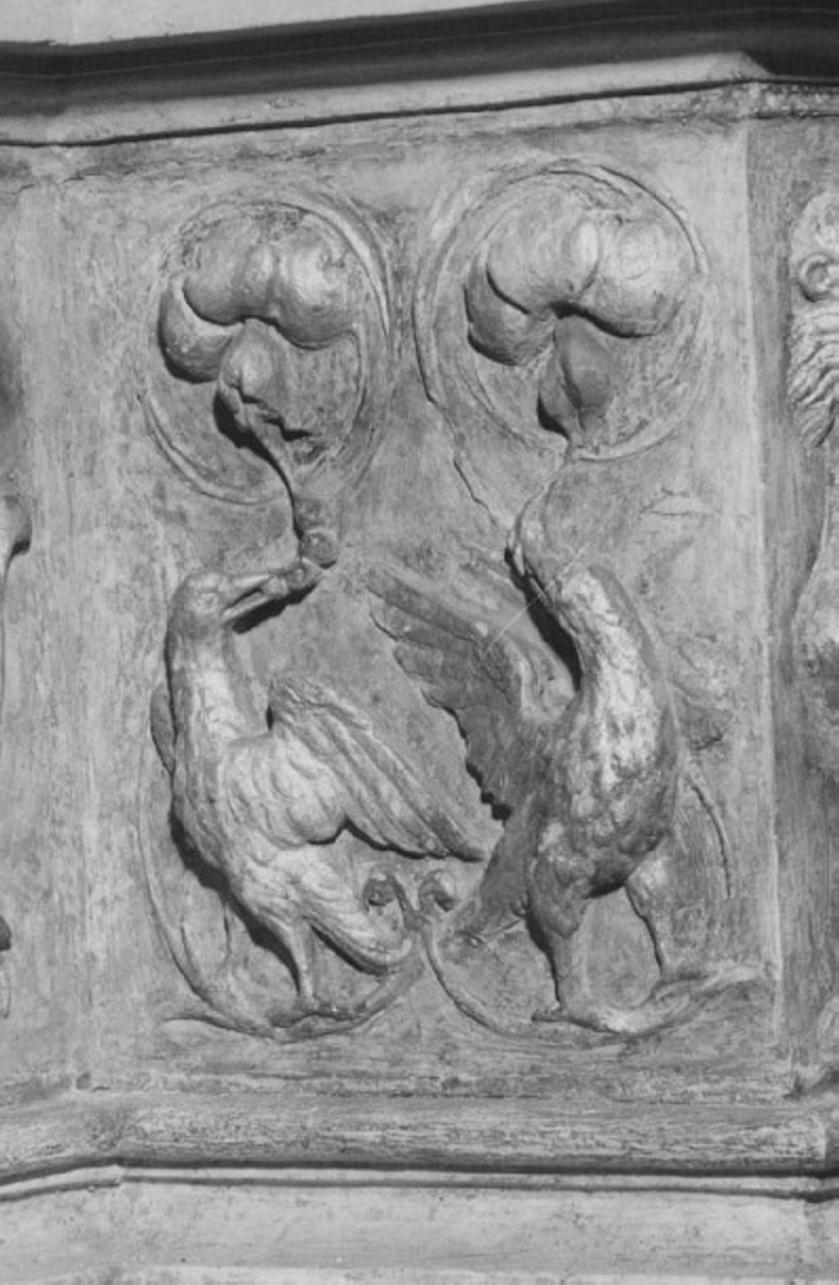 motivi decorativi a grottesche (rilievo) di Giovanni Di Giacomo Da Porlezza (attribuito) (sec. XVI)