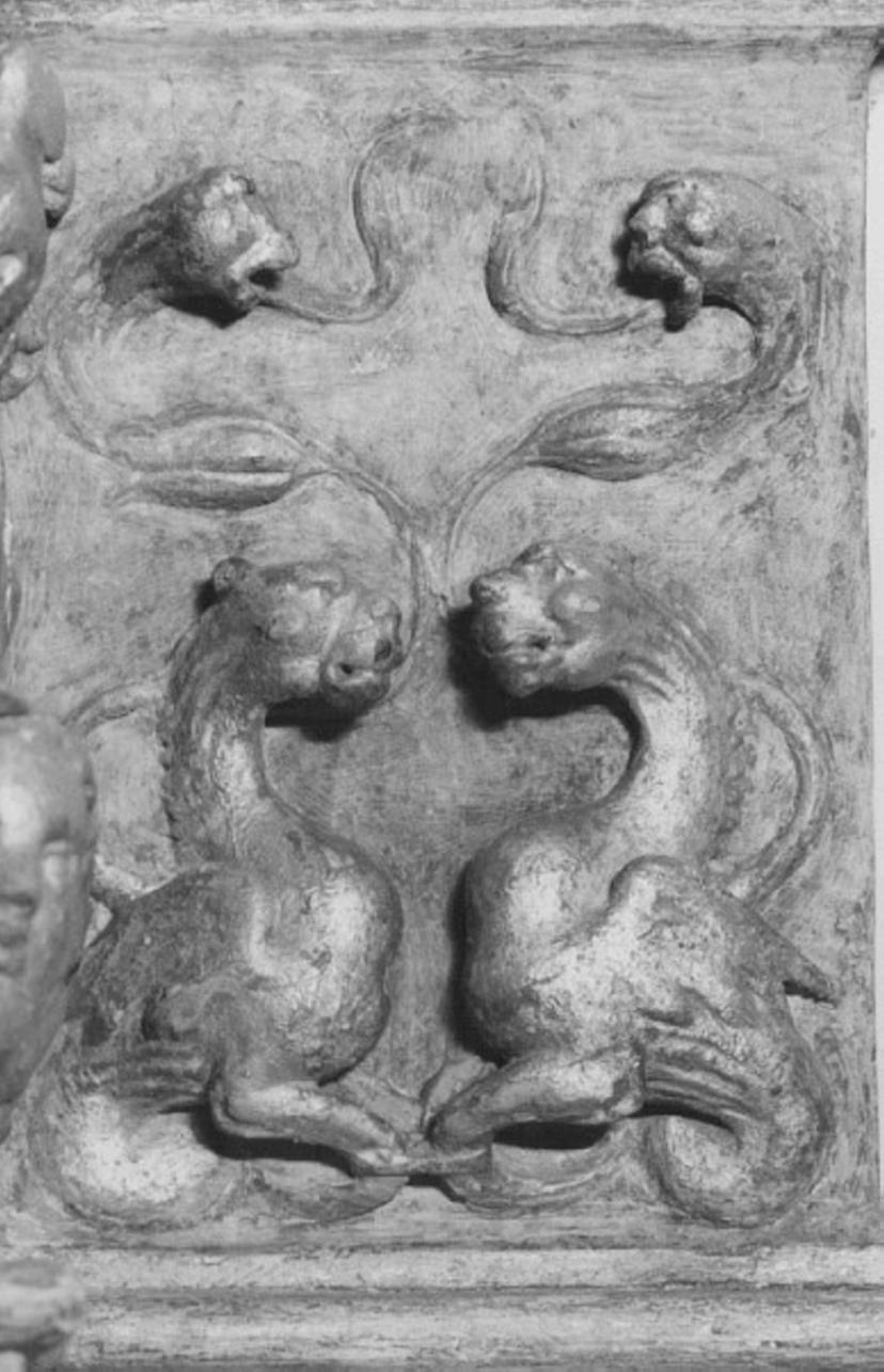 motivi decorativi a grottesche (rilievo) di Giovanni Di Giacomo Da Porlezza (attribuito) (sec. XVI)