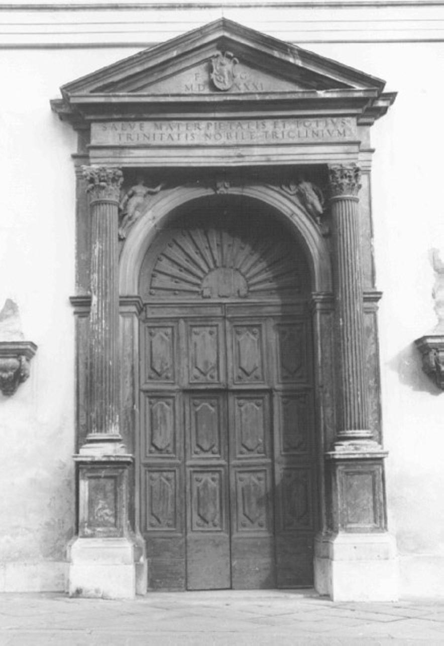 portale di Giovanni Di Giacomo Da Porlezza, Pittoni Girolamo Da Lumignano, Palladio Andrea (attribuito) (sec. XVI)