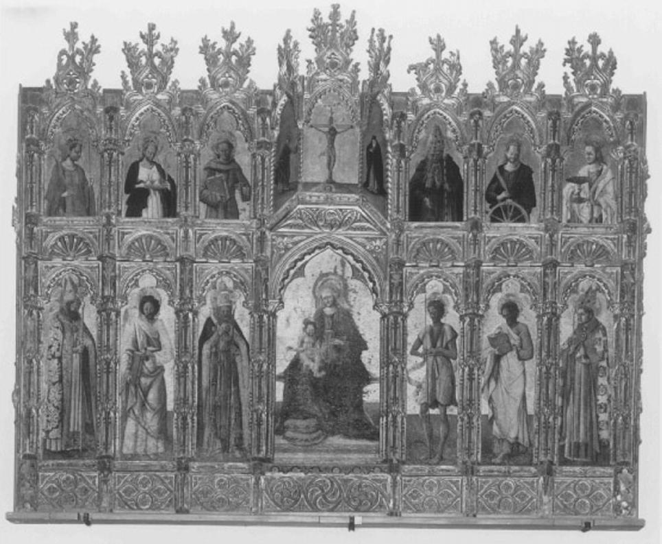 Madonna in trono con Bambino e Santi (polittico) di Squarcione Francesco (attribuito) (sec. XV)