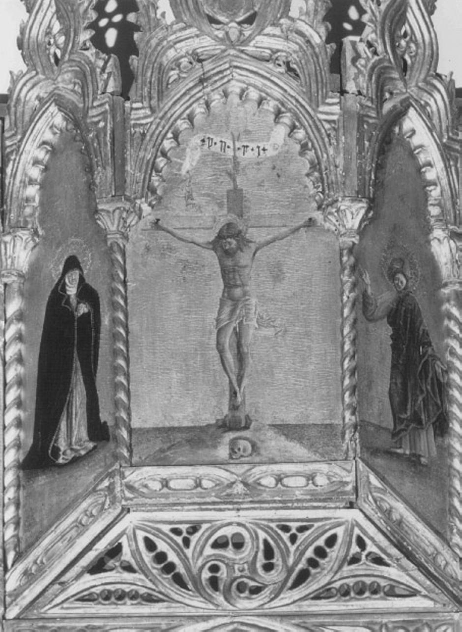 crocifissione di Cristo con la Madonna e santi (dipinto) di Squarcione Francesco (attribuito) (sec. XV)