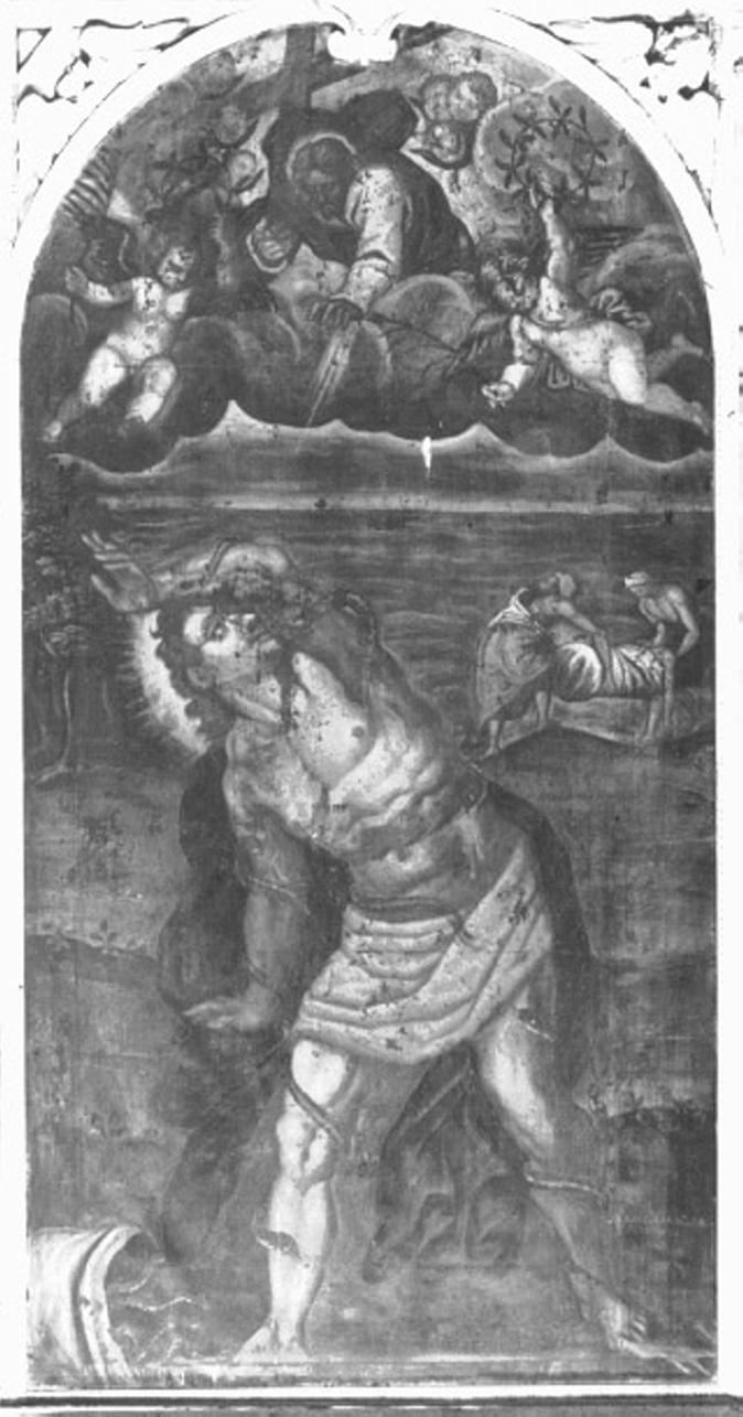 Santo (dipinto) di Baraufe Giovanni Battista (secc. XVI/ XVII)