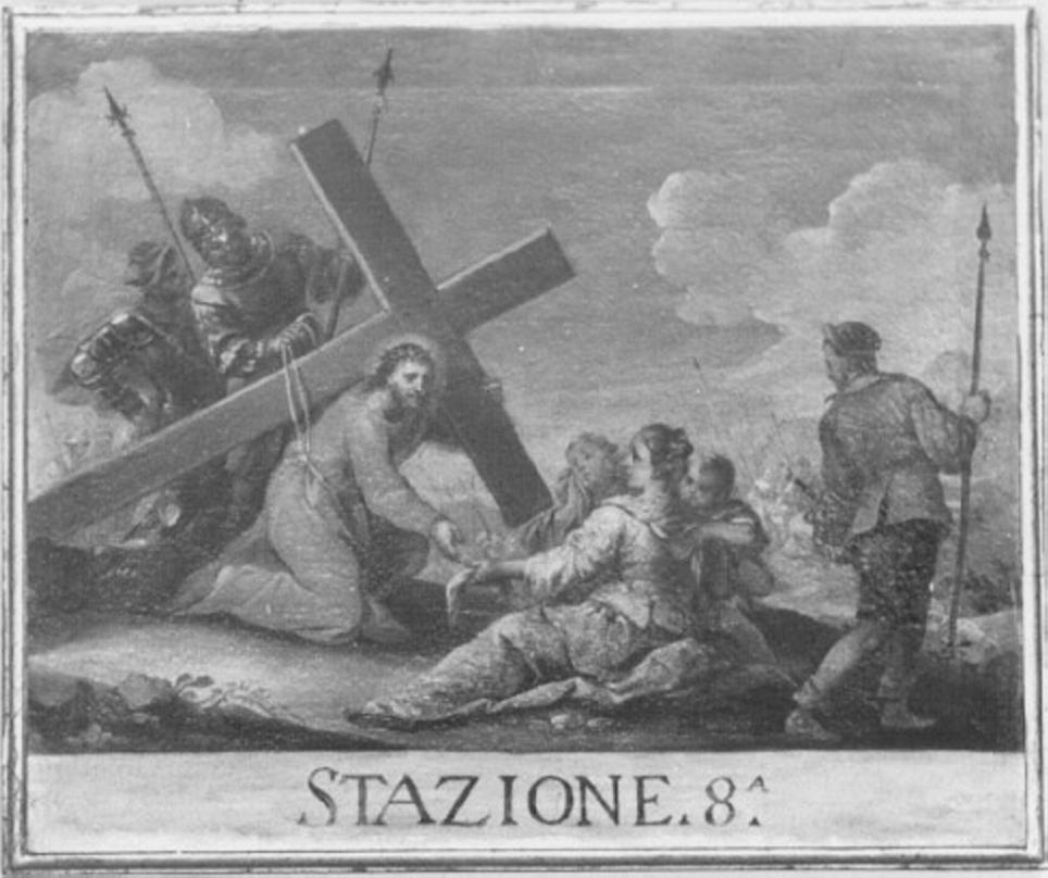 stazione VIII: Gesù consola le donne di Gerusalemme (dipinto) di Pasqualotto Costantino detto Costantini (sec. XVIII)