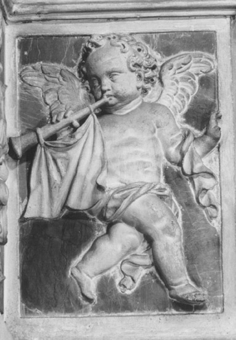 angelo musicante (scultura) di Festa Agostino (attribuito) (fine/inizio secc. XVII/ XVIII)