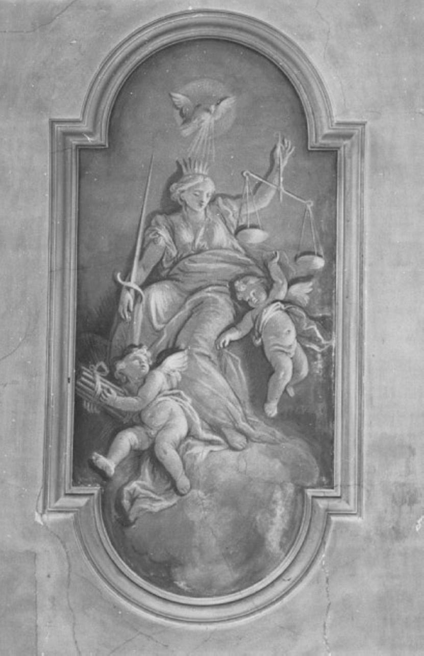 giustizia (dipinto) di Scajario Giovanni, Canal Giambattista, Zugno Francesco (bottega), Golini Giulio detto Golinetto (sec. XVIII)