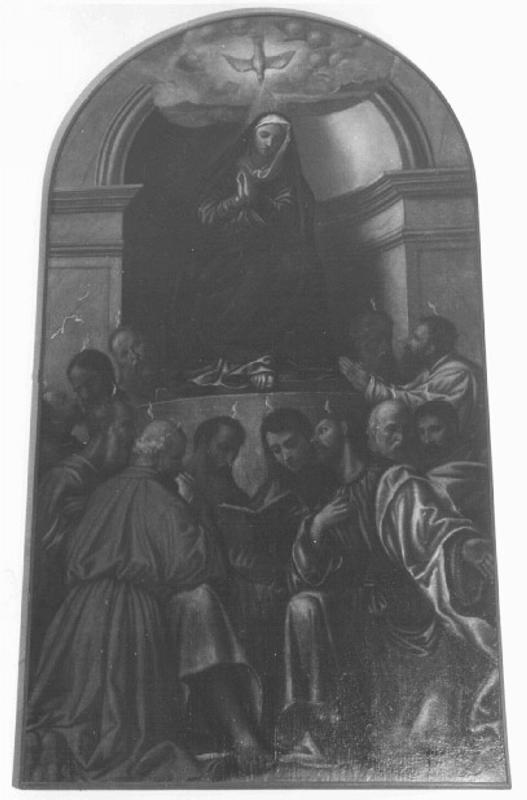 Pentecoste (dipinto) di Campagnola Domenico (attribuito) (sec. XVI)