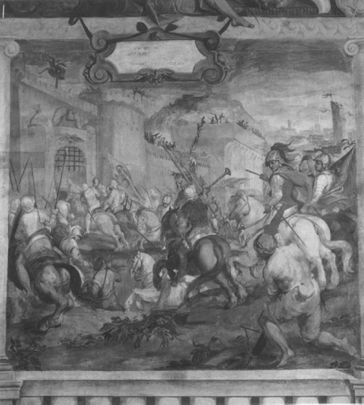 Nicolo' Barbarigo conquista Zara (dipinto) di De Ferrari Antonio detto Foler (attribuito), Vassillacchi Antonio detto Aliense (fine/inizio secc. XVI/ XVII)