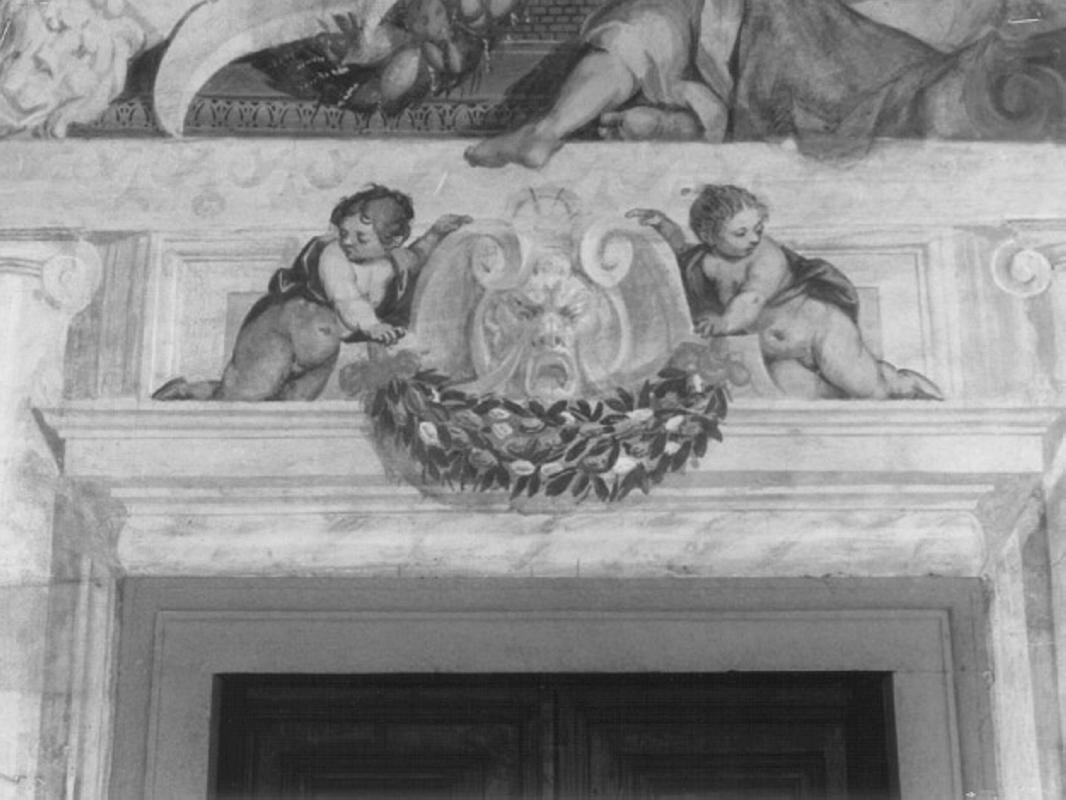 mascherone (dipinto) di De Ferrari Antonio detto Foler (attribuito), Vassillacchi Antonio detto Aliense (fine/inizio secc. XVI/ XVII)