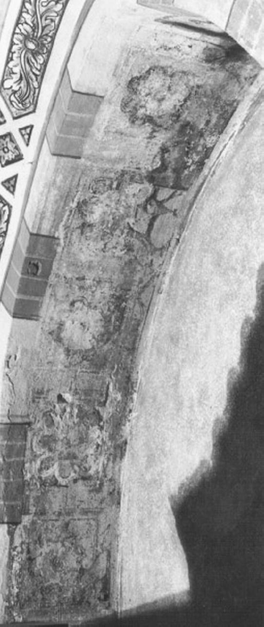 motivo decorativo a rosette (dipinto, frammento) - ambito veneto (secc. XV/ XVI)