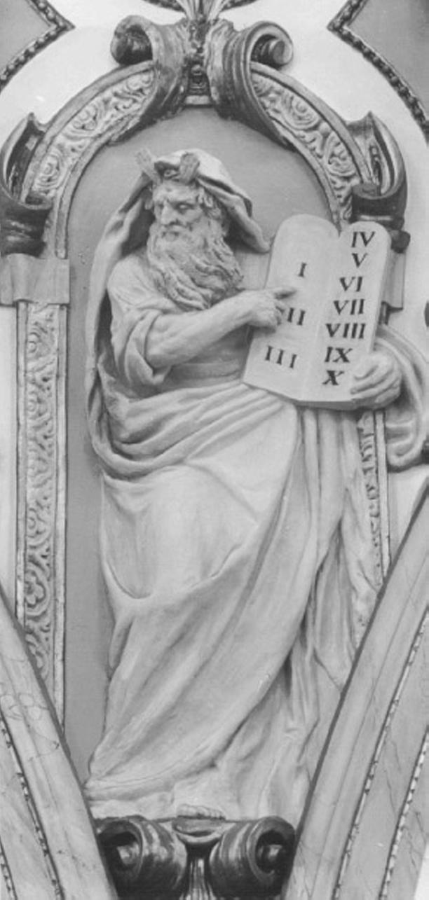Mosè con le tavole della legge (rilievo, elemento d'insieme) di Marinali Orazio (scuola) (sec. XVIII)