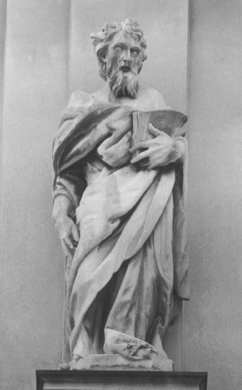 Santo apostolo (statua, elemento d'insieme) di Falconi Bernardo (maniera) (fine sec. XVII)